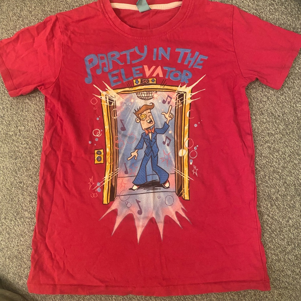 Hot pink Graphic Tee with Cartoon Design